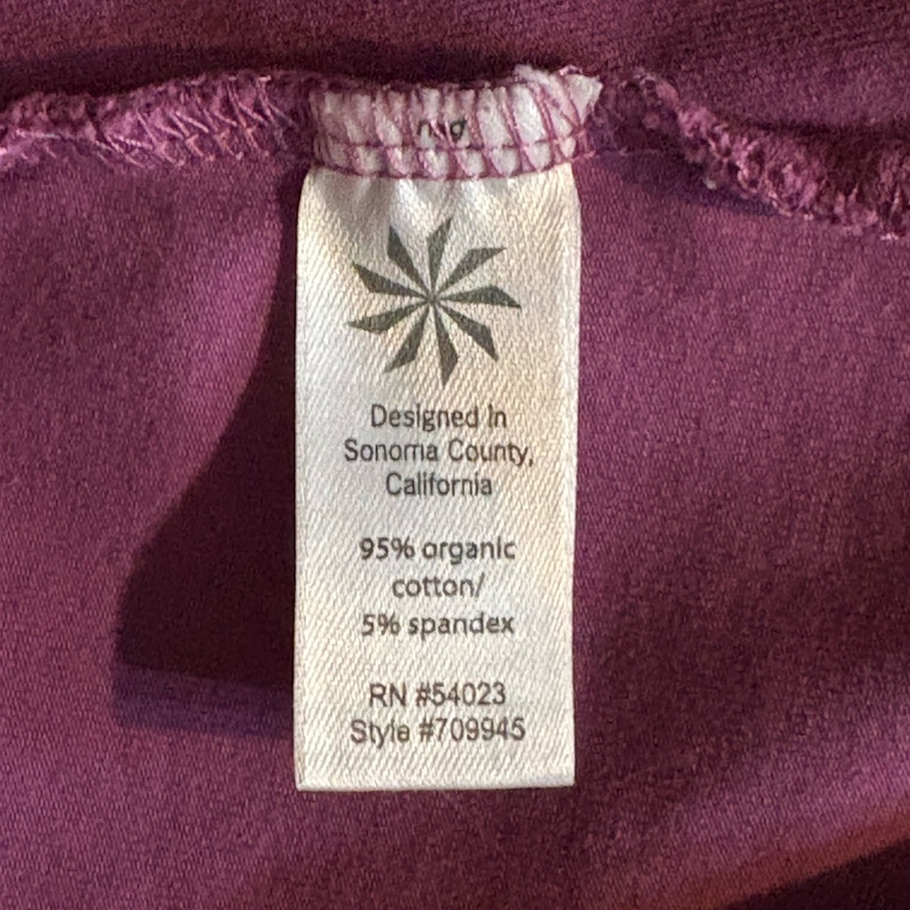 Athleta XL Purple Organic Cotton Long Sleeve Dress Style 709945 π - Picture 5 of 5